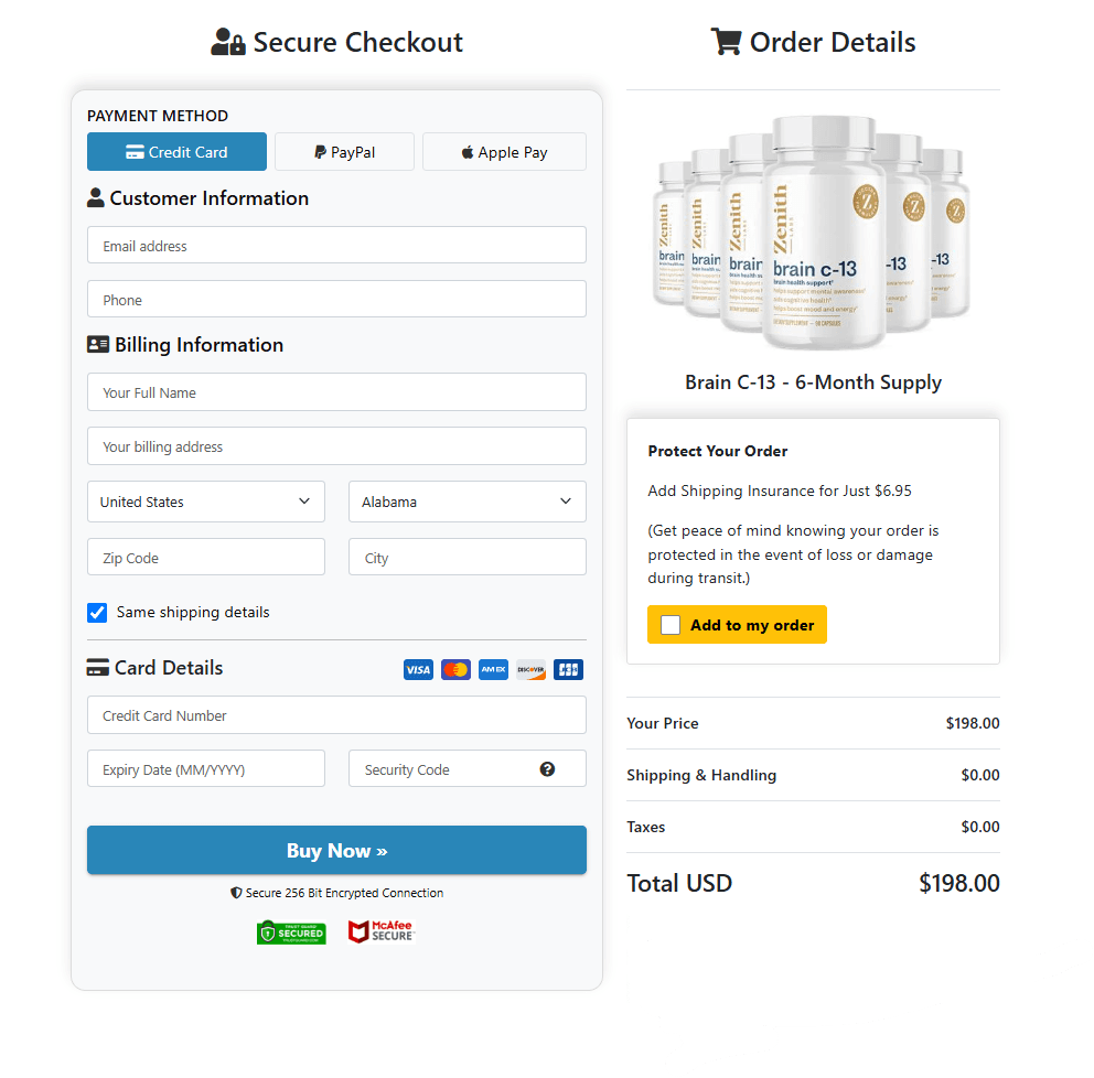 Brain C13 Order Form